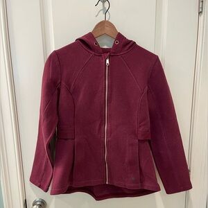 MPG Women's Size Medium Maroon Zipped Hooded Sweatshirt